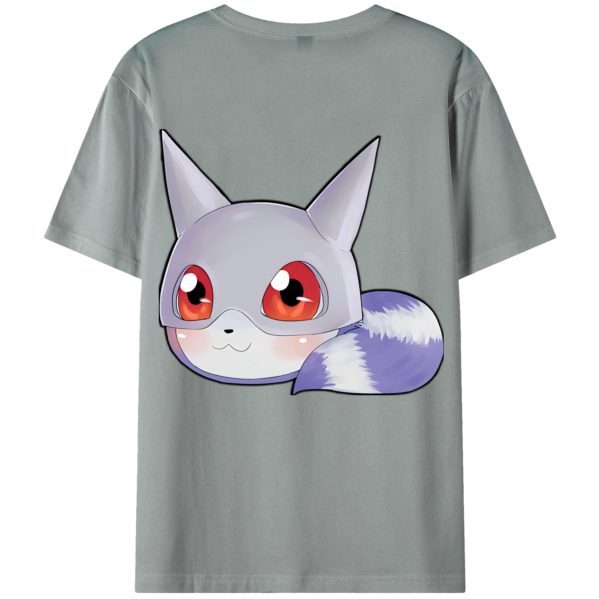 （画像用） Digimon デジタルモンスター/デジモン 綿100％ メンズ半袖Tシャツ（バックプリント） 通気性